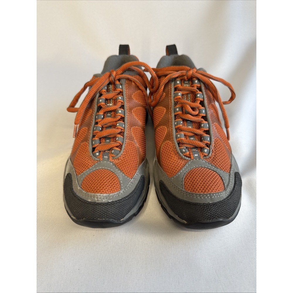 Lands End Mesh Trail Hiking Sneaker Shoes Women's Size 7 B Orange Gray Black